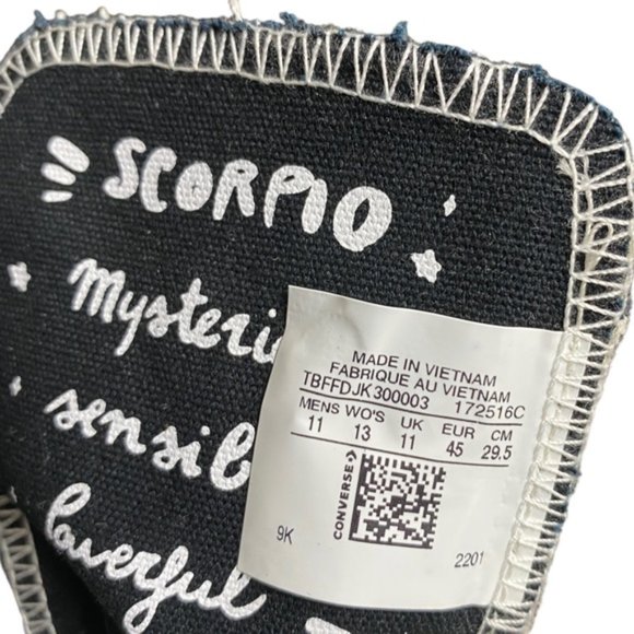 Converse Chuck Taylor High Canvas White Scorpio Men Sneaker Custom 172516C-WHITE - Picture 11 of 11